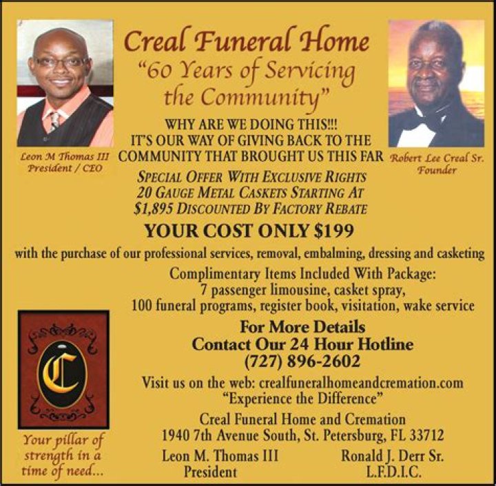 Affordable Funeral Services In Creal Funeral Home
