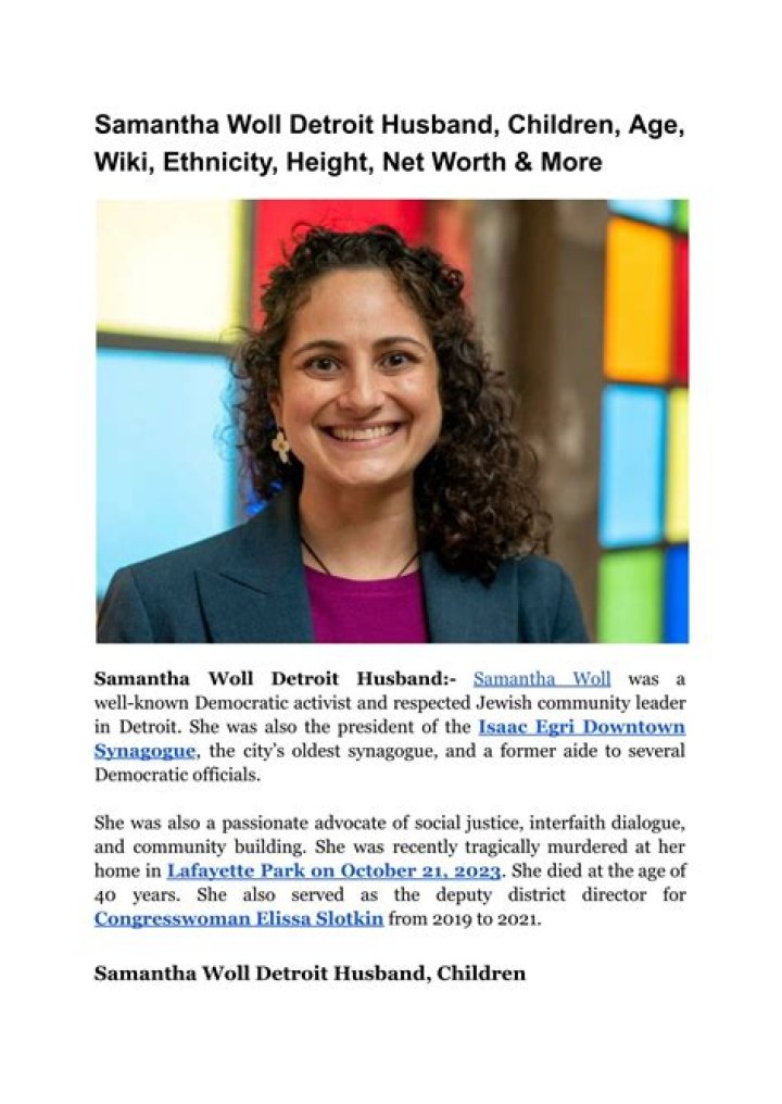 Unraveling The Life Of Samantha Woll: The Detroit Connection And Her Husband