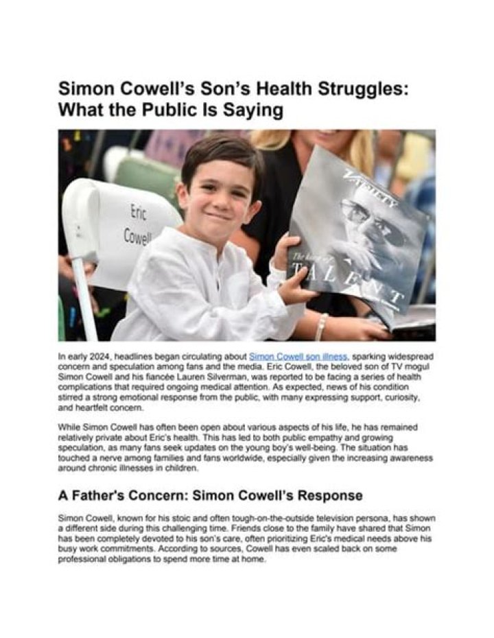 Understanding Simon Cowell's Son Illness: A Deep Dive